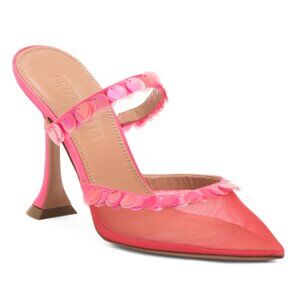 BRITT NETTA Made In Italy Margot Heeled Mules Fuscia nwt sz7